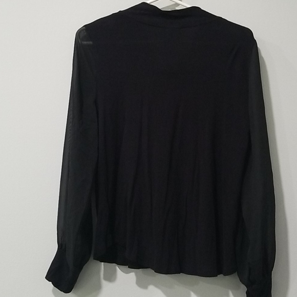 Allison Brittney - Sheer Sleeve Black Top M - Picture 5 of 5